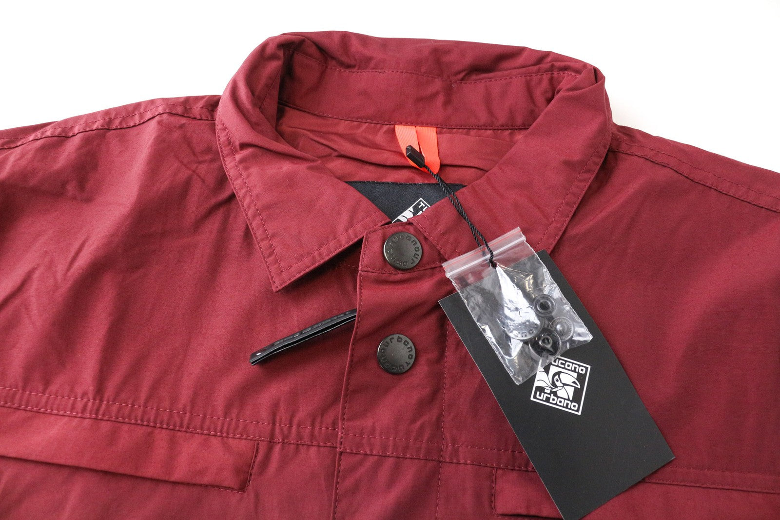 TUCANO URBANO Febo Men's Jacket L Red Cotton Blend Lined Windproof Snap Zip