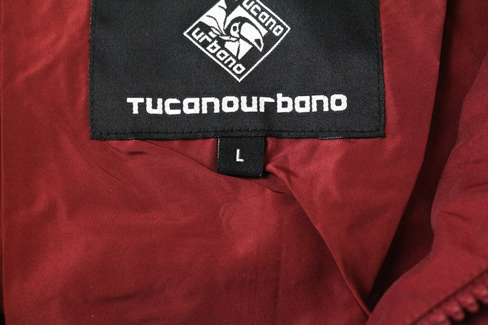 TUCANO URBANO Febo Men's Jacket L Red Cotton Blend Lined Windproof Snap Zip