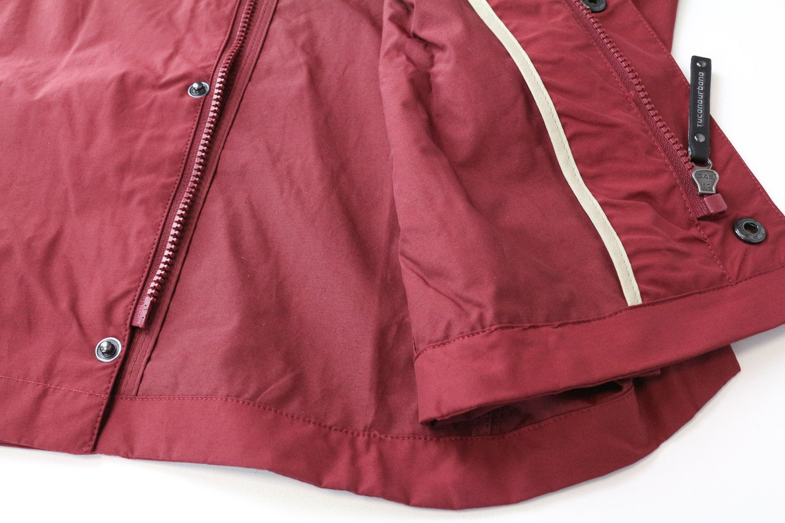 TUCANO URBANO Febo Men's Jacket L Red Cotton Blend Lined Windproof Snap Zip