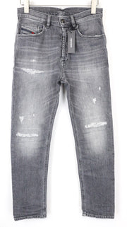 DIESEL D-Eetar 0890F Men's Jeans W28/L32 Carrot Fit Grey Distressed Stretch