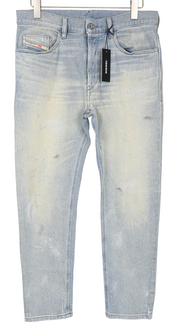 DIESEL D-Eetar 081AK Men's Jeans W32/L32 Carrot Fit Blue Aged Stretch Denim