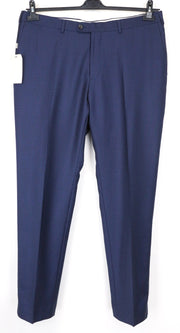 SUITSUPPLY Brescia Men's Trousers UK40R Blue Wool Pleated Lined Smart