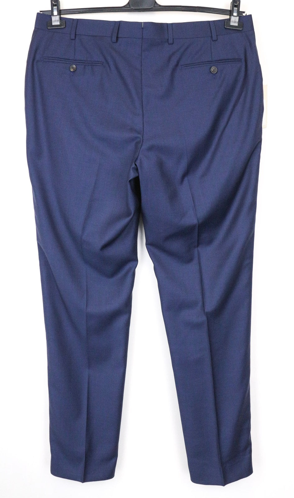 SUITSUPPLY Brescia Men's Trousers UK40R Blue Wool Pleated Lined Smart