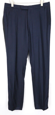 SUITSUPPLY Brescia Tux Men's Trousers UK42R Navy Bamboo Pleated Formal