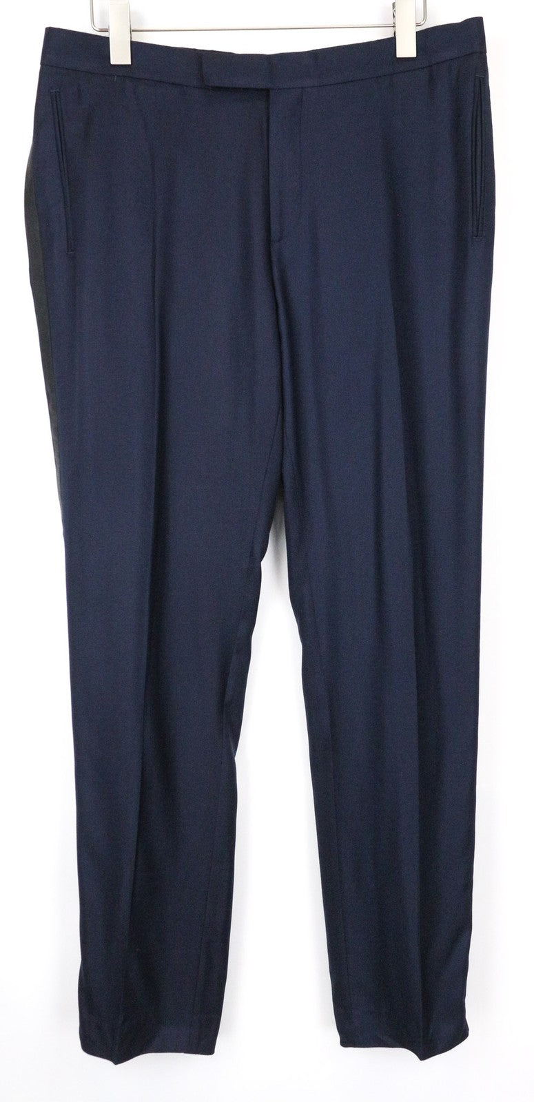 SUITSUPPLY Brescia Tux Men's Trousers UK42R Navy Bamboo Pleated Formal