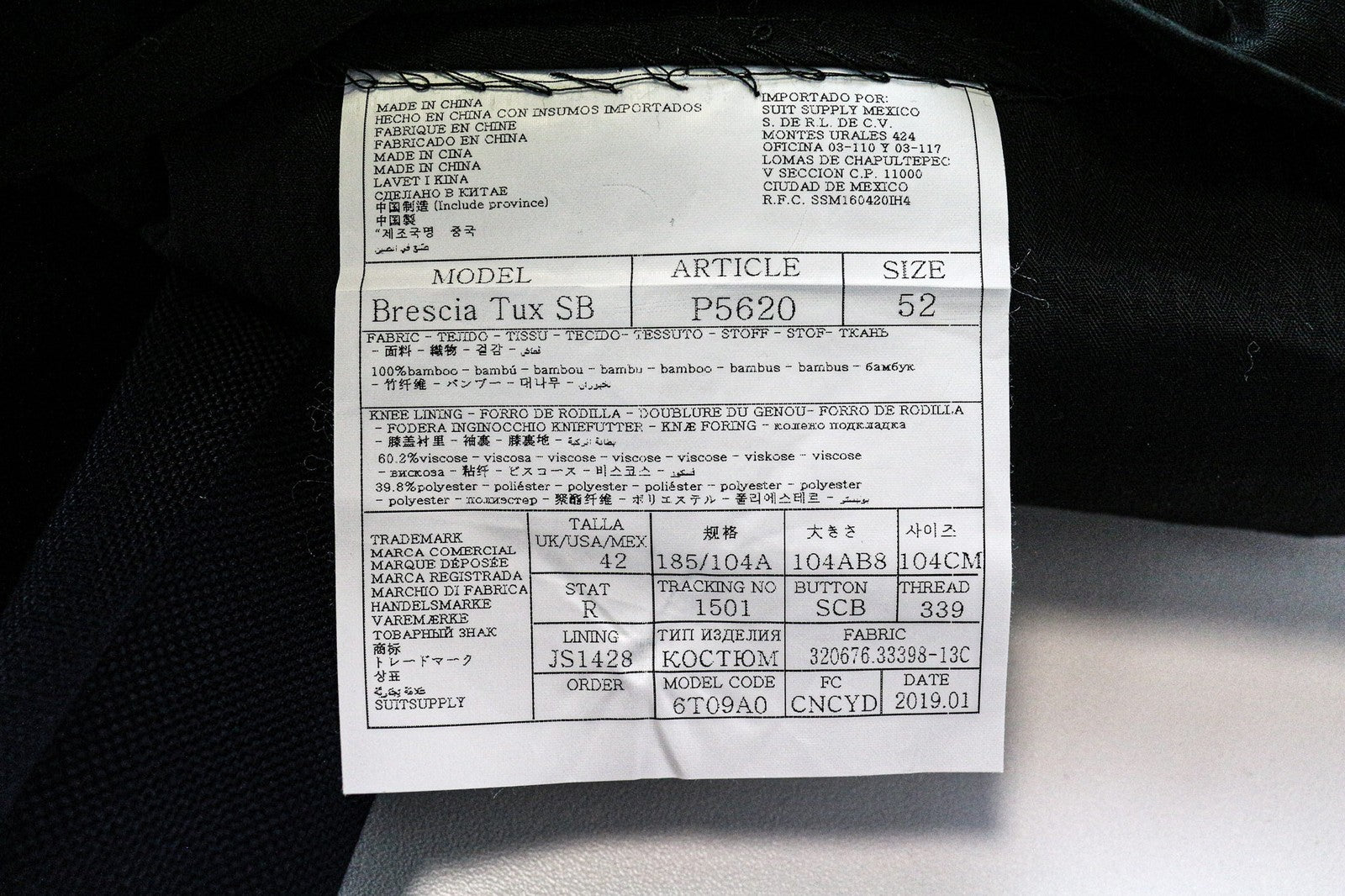 SUITSUPPLY Brescia Tux Men's Trousers UK42R Navy Bamboo Pleated Formal