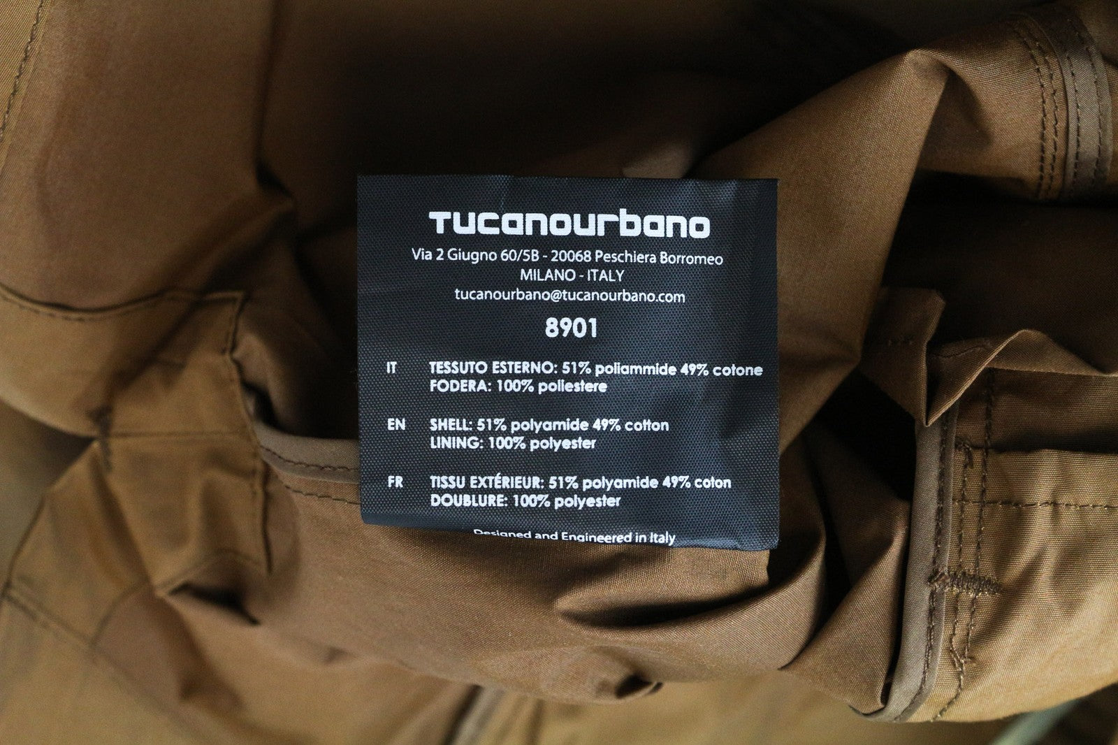 TUCANO URBANO Febo Men's Jacket 3XL Brown Cotton Blend Windproof Casual Wear