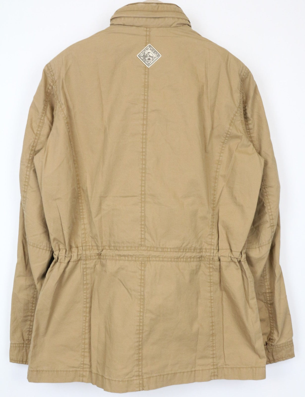 TUCANO URBANO Douz Men's Jacket S Brown Hooded Cotton Zip Snap Lined Moto