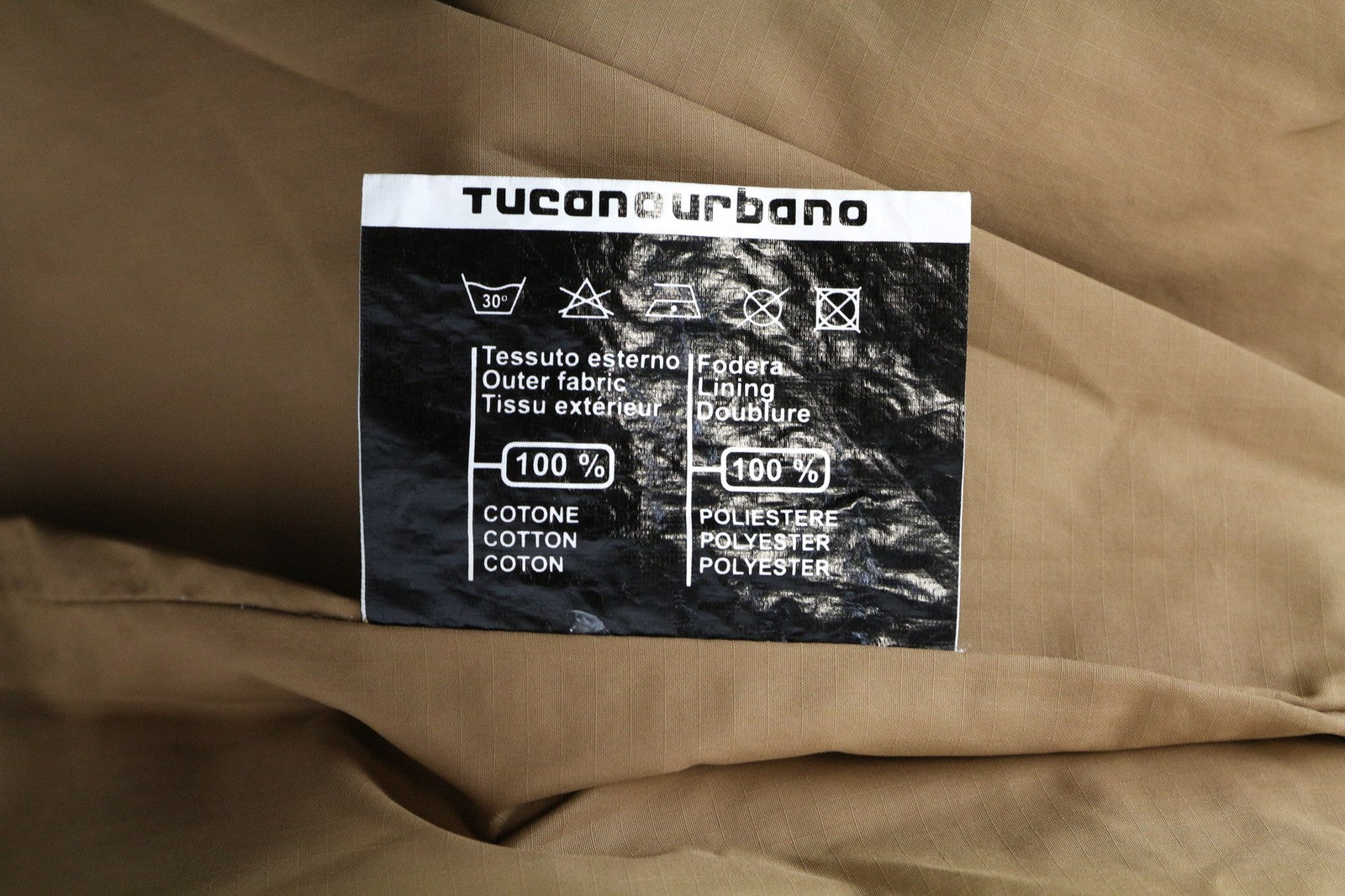 TUCANO URBANO Douz Men's Jacket S Brown Hooded Cotton Zip Snap Lined Moto