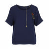 Blue Polyester Blouse