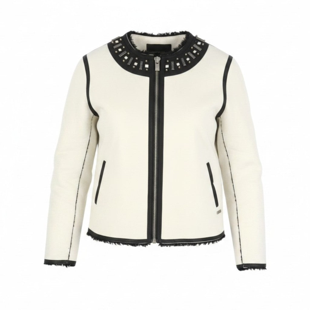 Weiße Jacke aus Modacryl