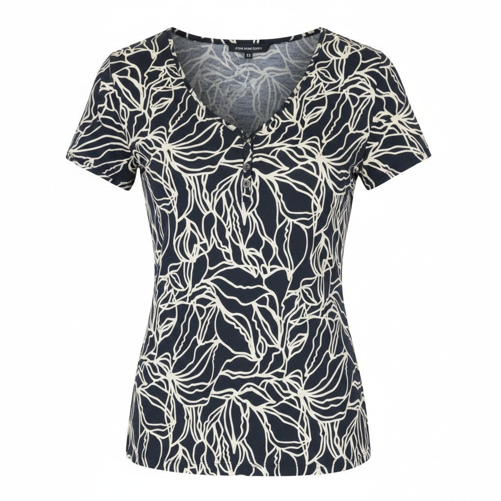 Marineblaues Twill-T-Shirt