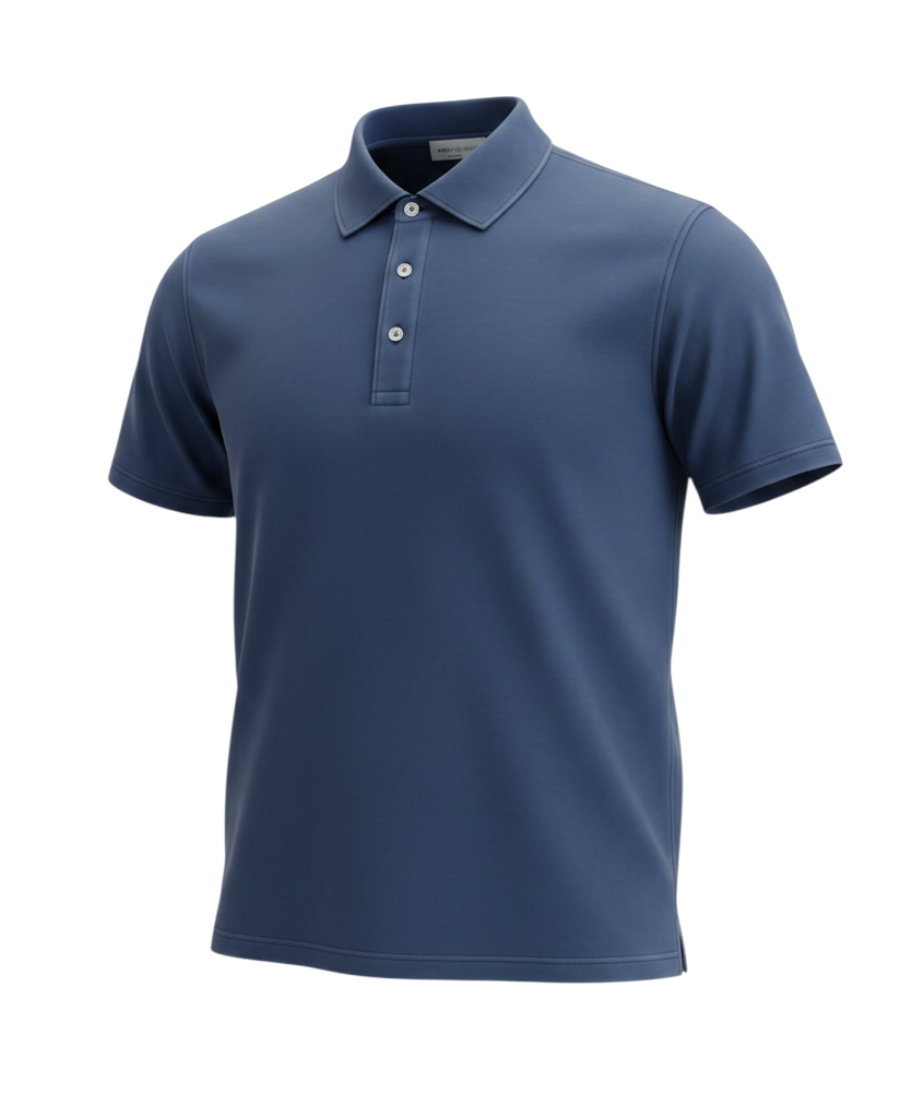 Blaue Baumwoll-Poloshirts