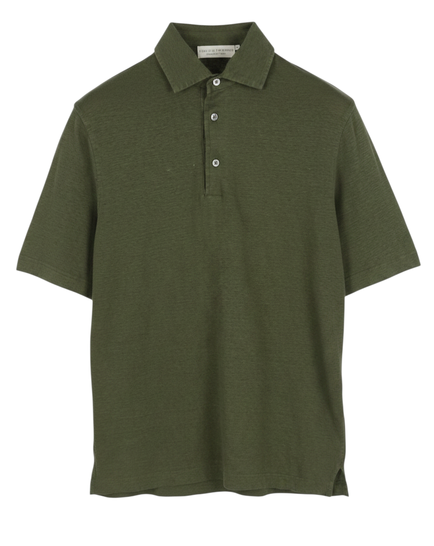 Grüne Leinen-Poloshirts