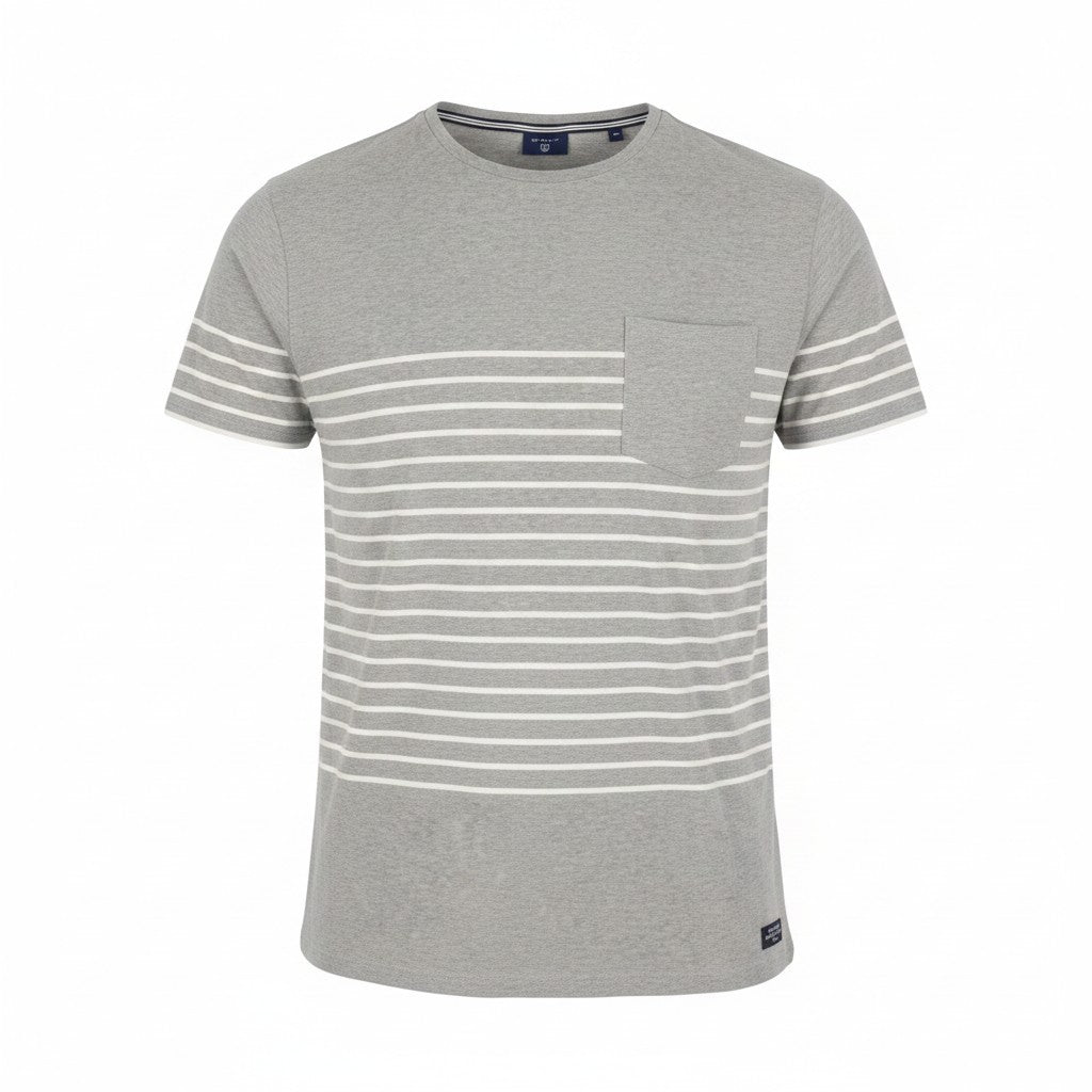 T-Shirt mit platziertem Bretonenstreifen