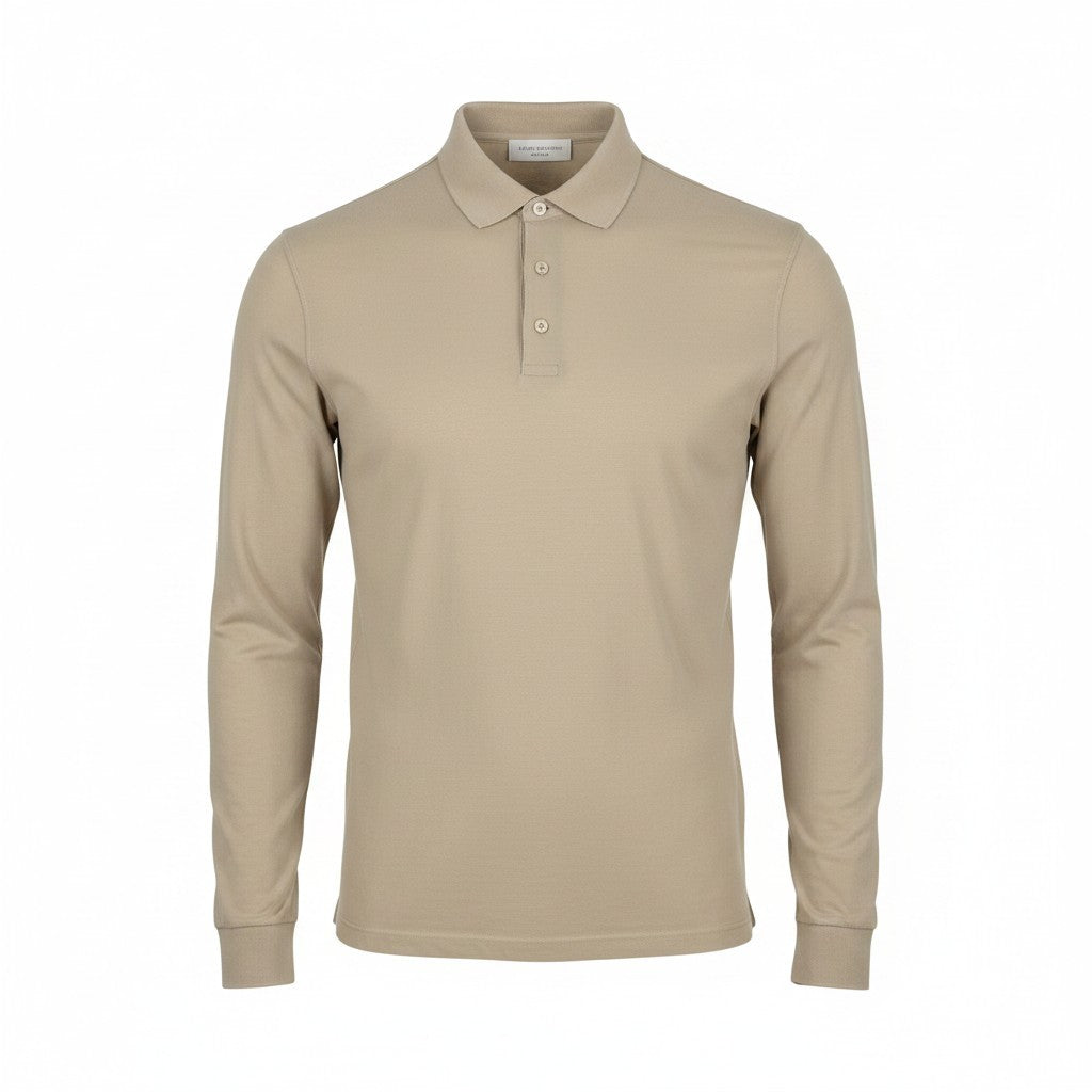 Beige Baumwoll-Poloshirts