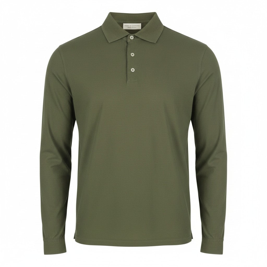 Grüne Baumwoll-Poloshirts