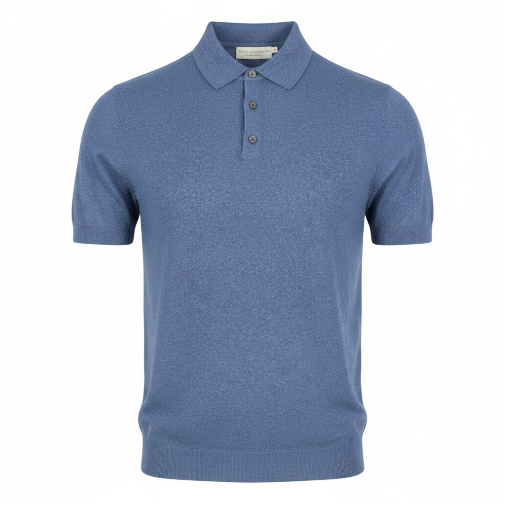 Blaue Baumwoll-Poloshirts