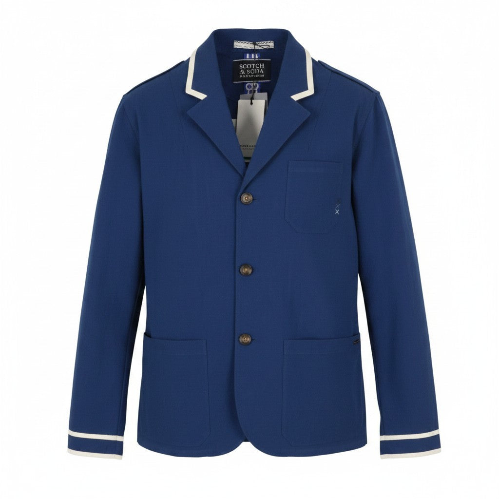 Blauer Blazer aus Baumwolle