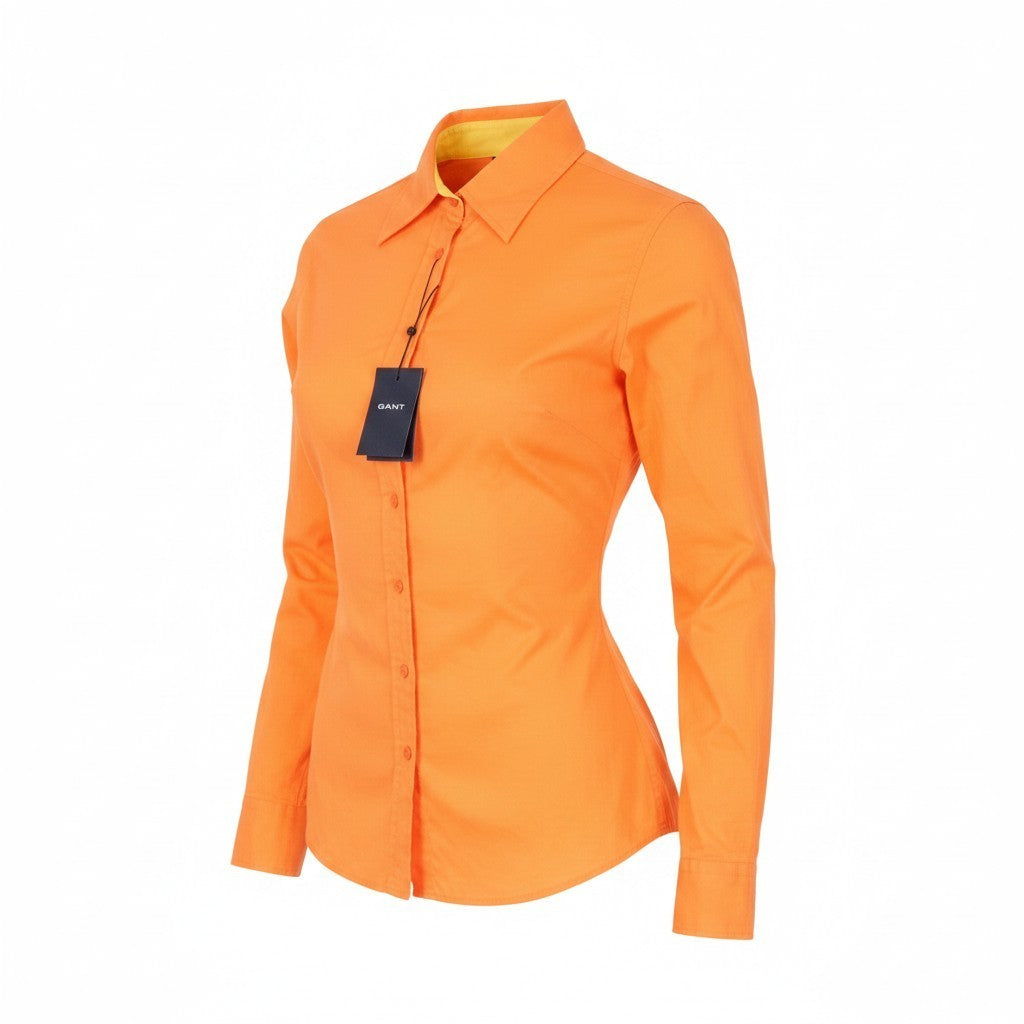 Orange Twill Button-Up