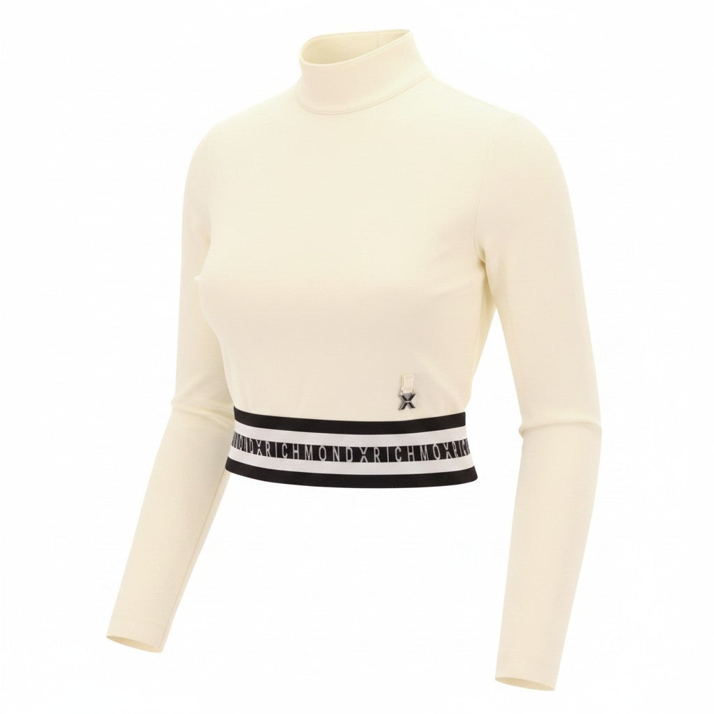Elfenbeinfarbener Pullover aus Polyester