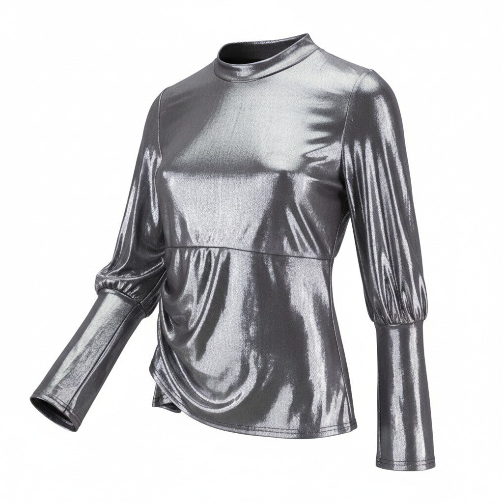 Silberner Sweatshirt aus Polyester