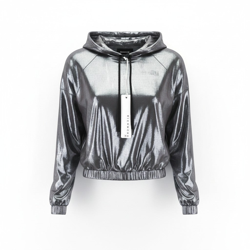 Silberner Sweatshirt aus Polyester