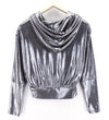 Silver Polyester Sweatshirt