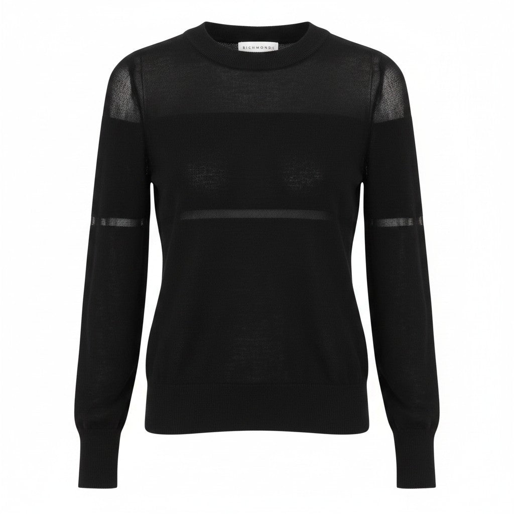 Schwarzer Pullover aus Nylon