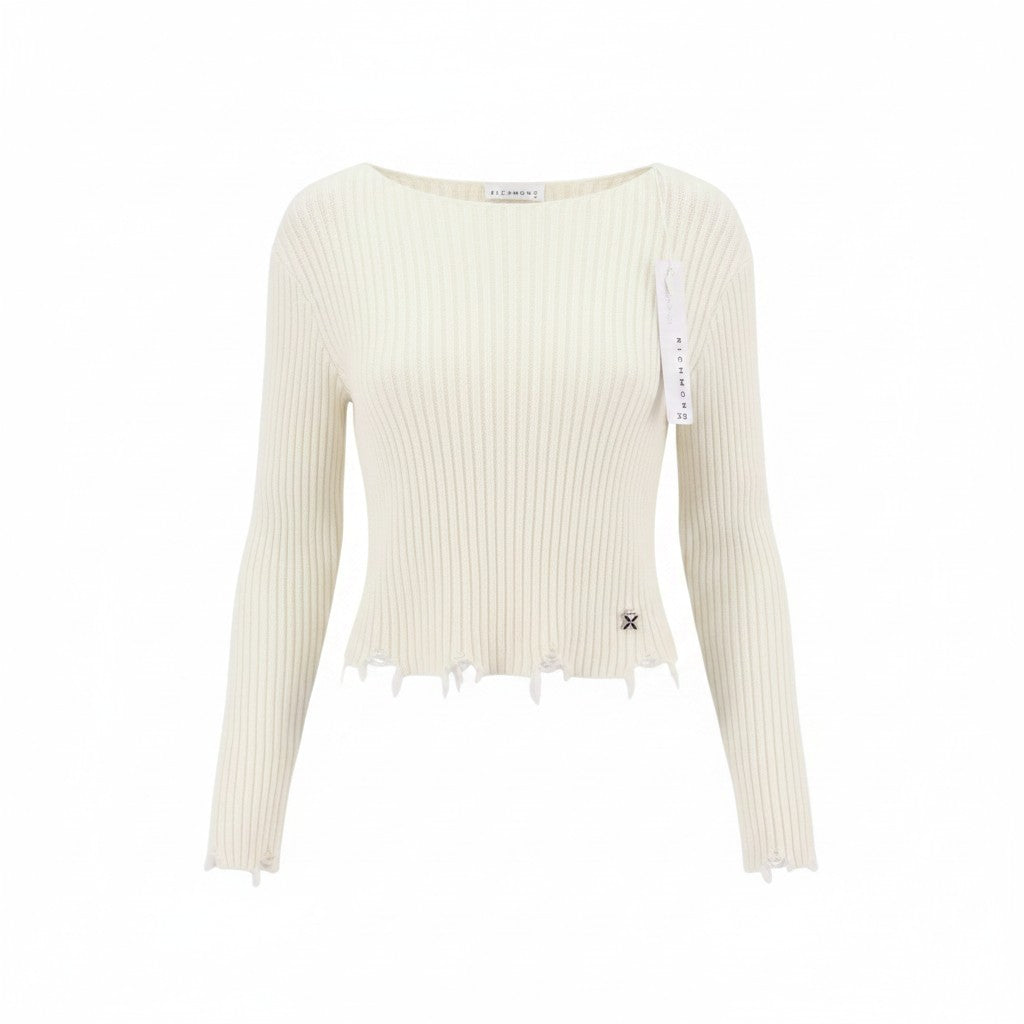 Weißer Pullover aus Polyester