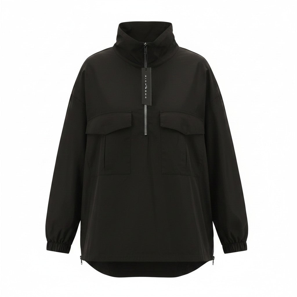 Schwarze Polyesterjacke
