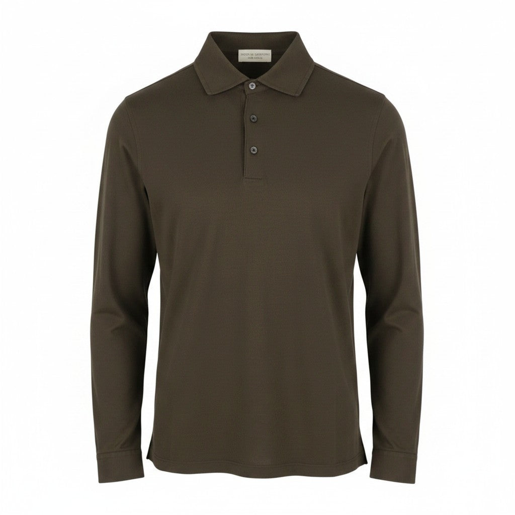 Brown Cotton Polos