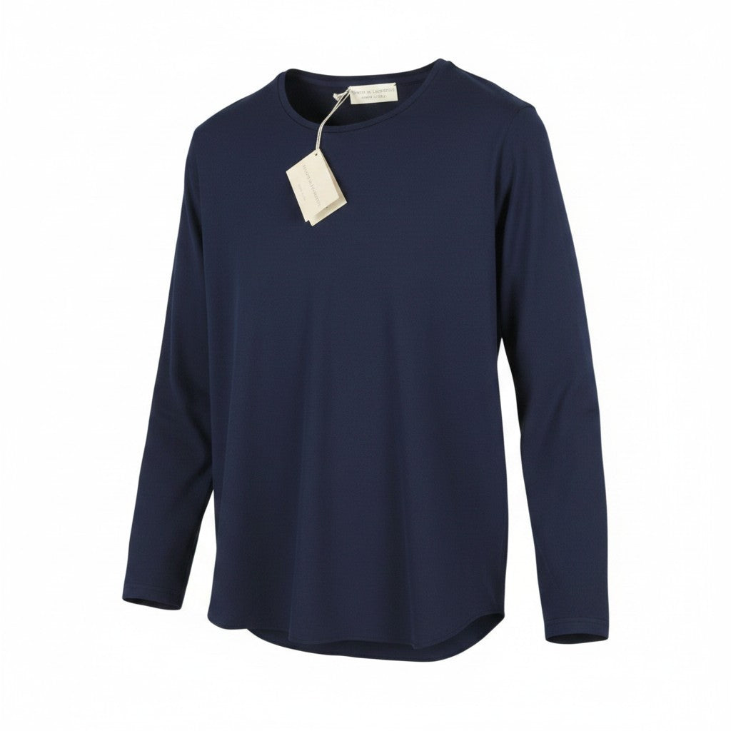 Blaues Woll-T-Shirt