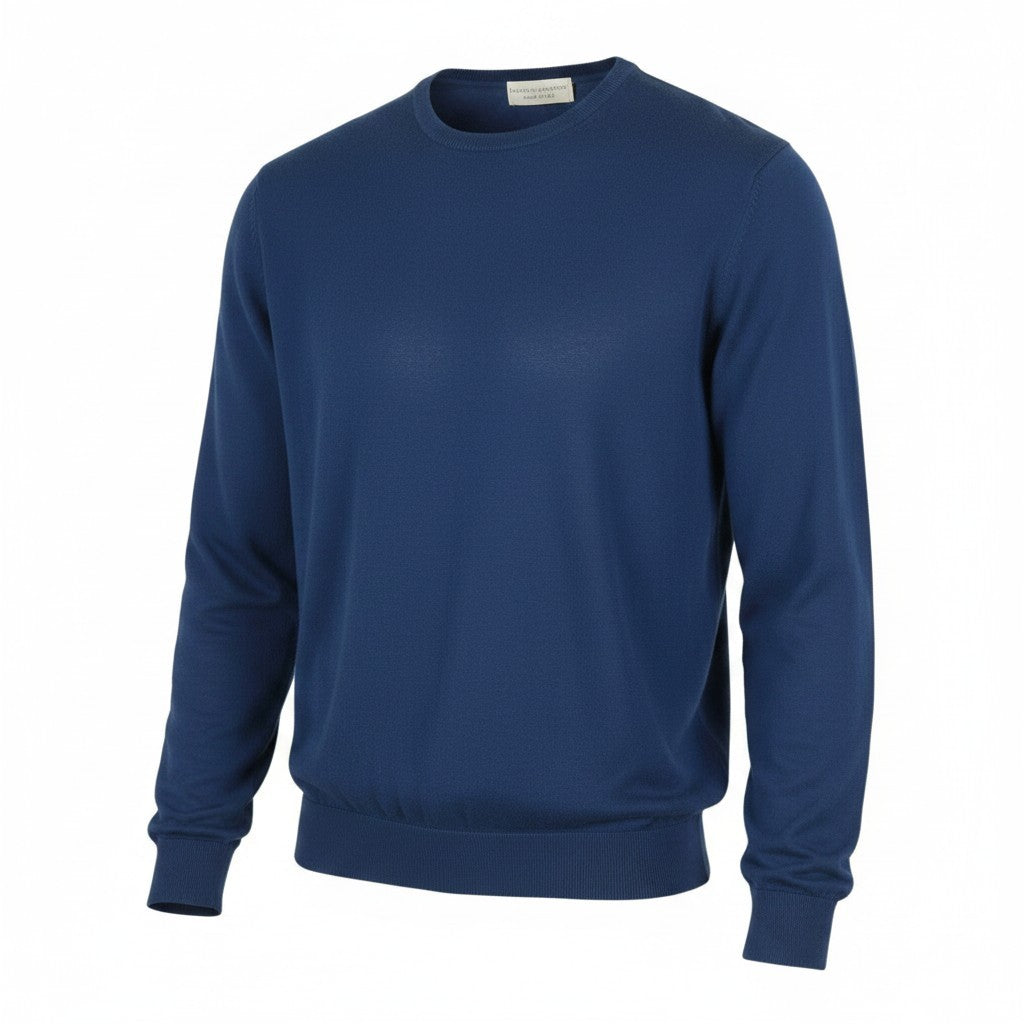Blauer Baumwollpullover