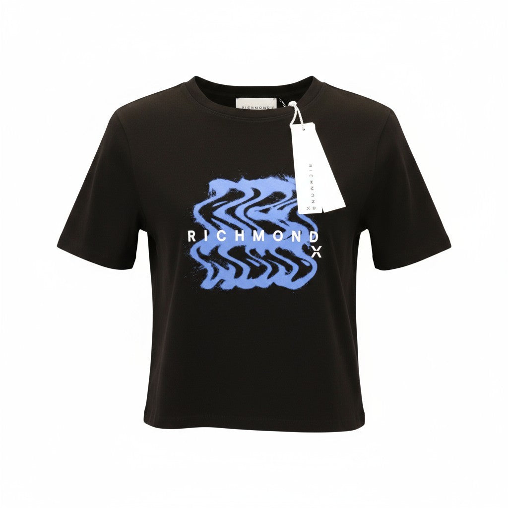 Schwarzes Baumwoll-T-Shirt