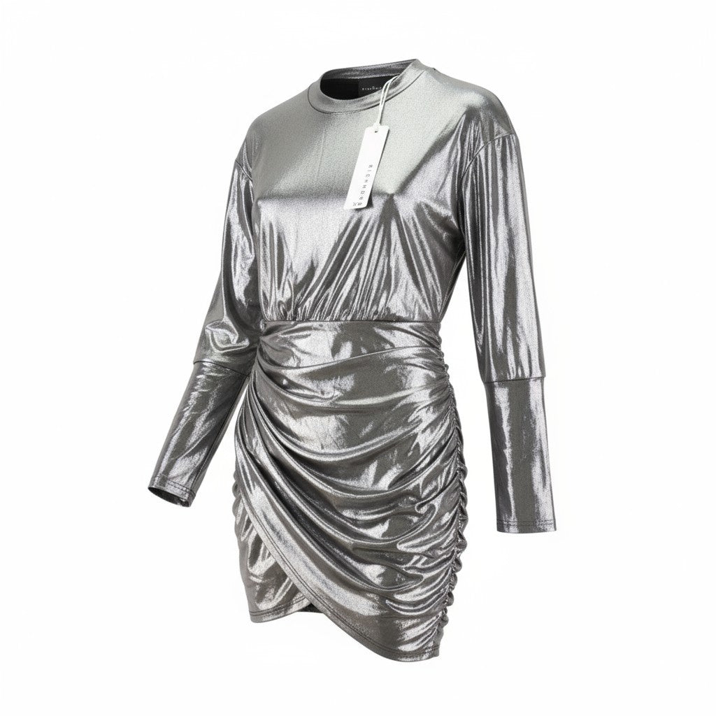 Silbernes Polyest​​erkleid