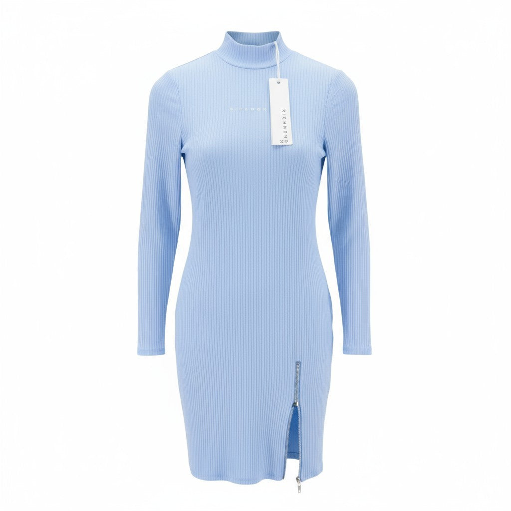 Blaues Polyestekleid