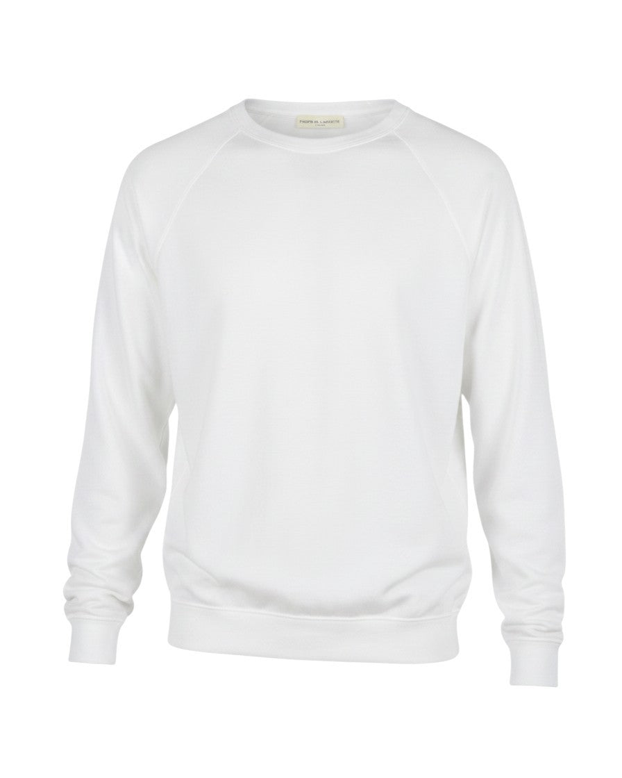 Weißer Baumwollpullover