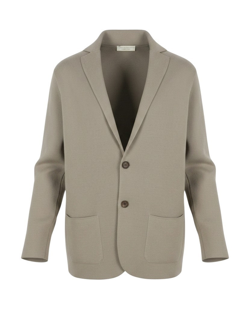 Grauer Wollpullover