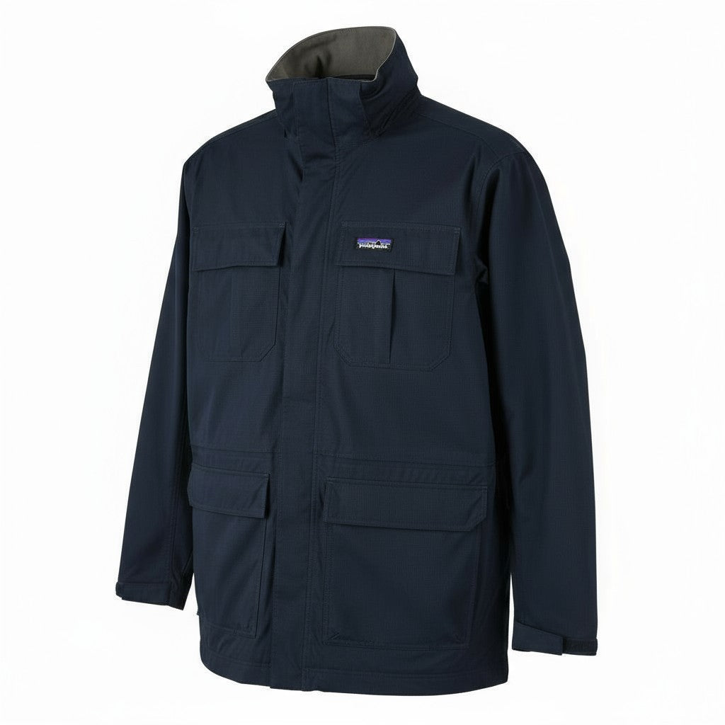 Blaue Polyesterjacke