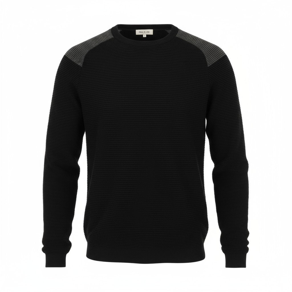 Schwarzes Twill-Sweatshirt