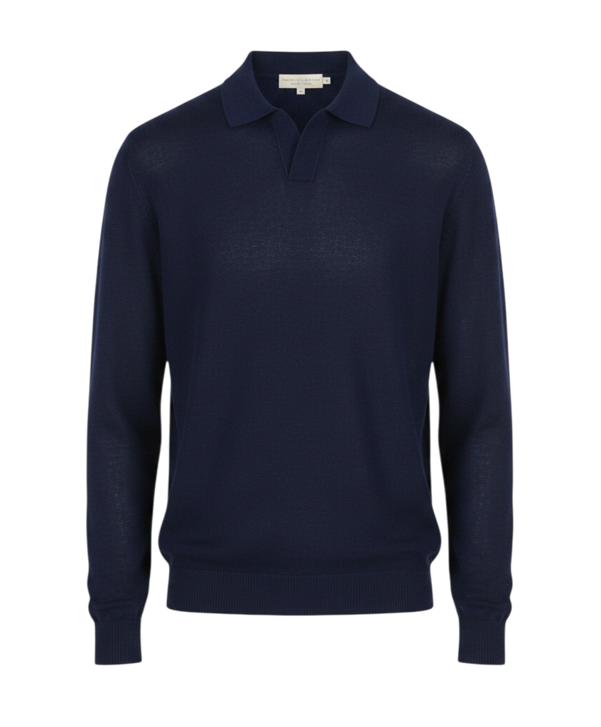 Blauer Leinenpullover