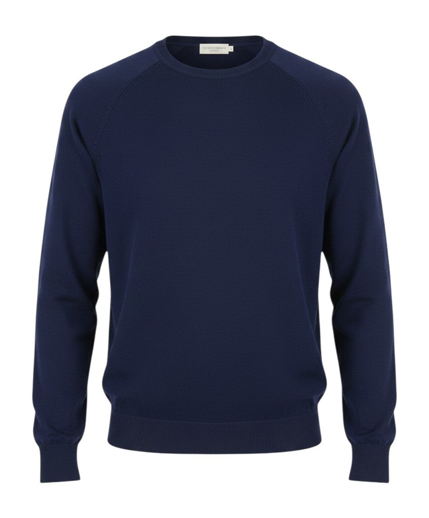 Blauer Baumwollpullover