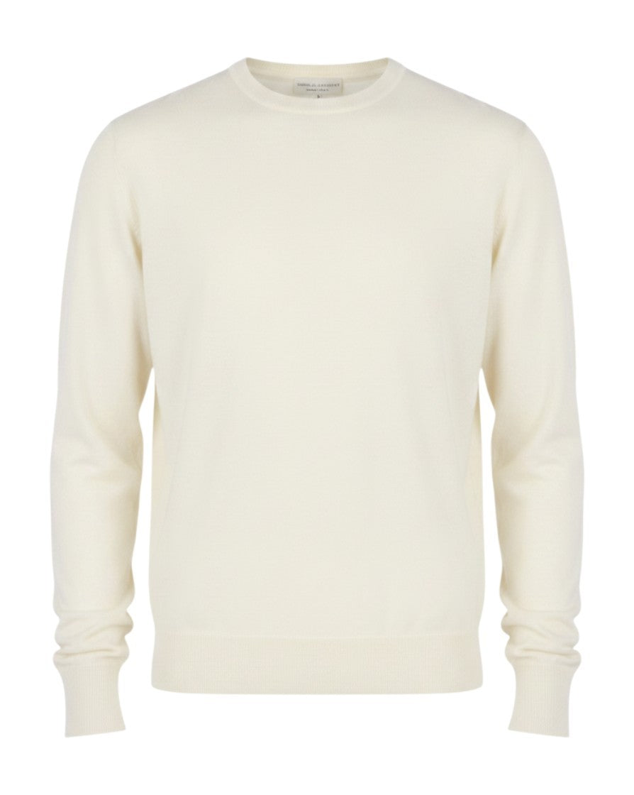 Weißer Baumwollpullover