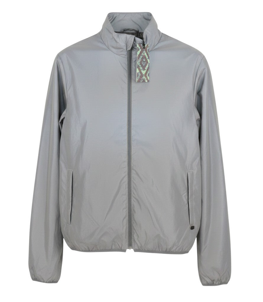 Graue Polyesterjacke