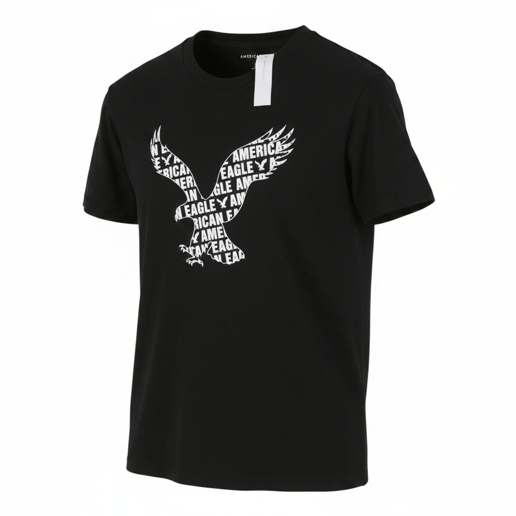 Schwarzes Baumwoll-T-Shirt