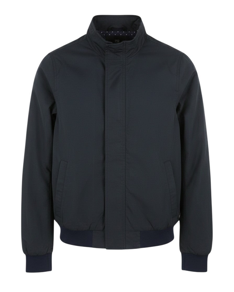 Blaue Polyesterjacke