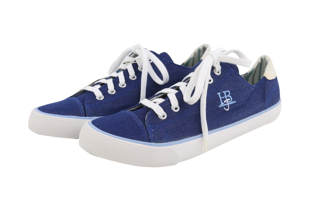 Blaue Textil-Sneaker