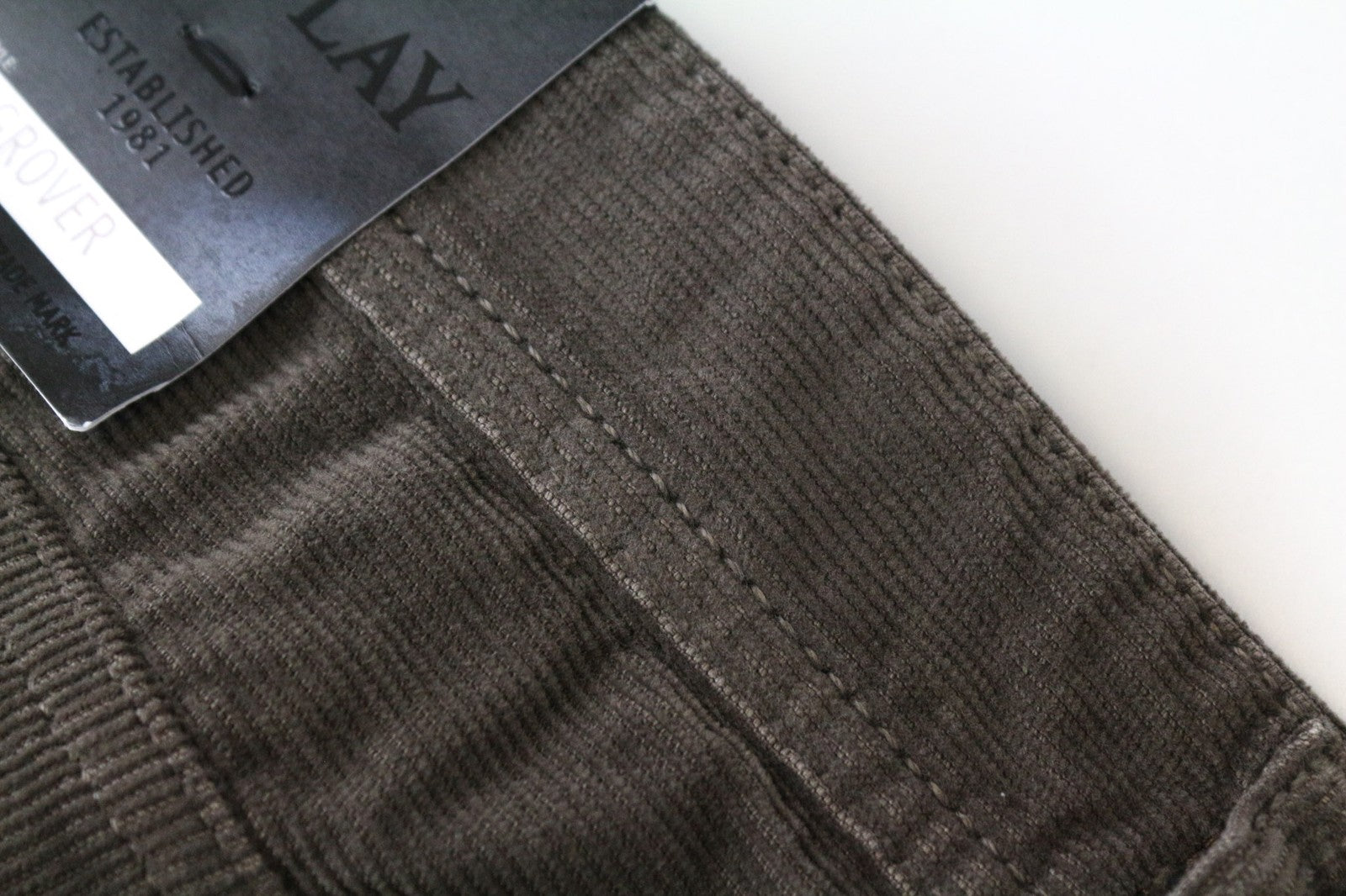 REPLAY Grover Men's Trousers W30/L34 Straight Brown Corduroy Cotton Stretch