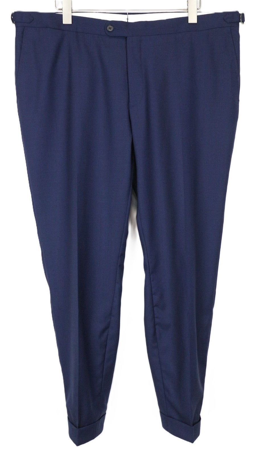 SUITSUPPLY Brescia Men's Trousers UK42R Blue Wool Pleated Fit Adjusters